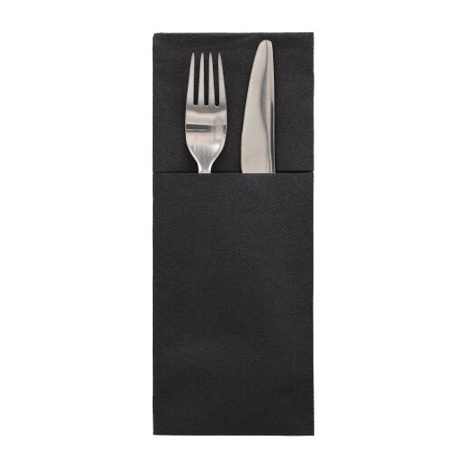 Airlaid Bestecktaschen, 48 x 40 cm, 1/8-Falz, schwarz "Premium" 1