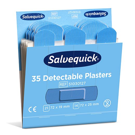 "Cederroth" Salvequick Detectable Pflaster, blau, Refill 1