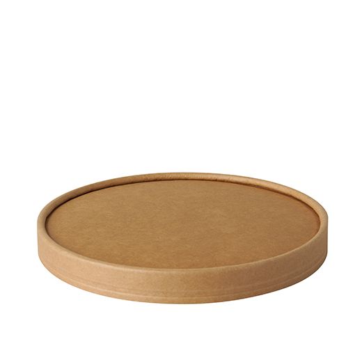 Deckel für Salatschalen To Go, Pappe, "pure", rund, Ø 15 cm, braun - Bild 1