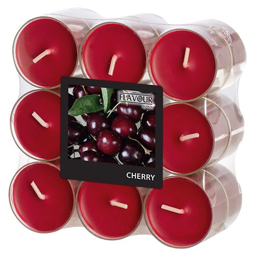 Duftteelichter Cherry, "Flavour", in Polycarbonathülle - Bild 1