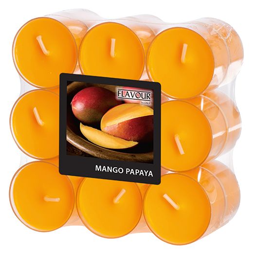 Duftteelichter, Mango-Papaya, Ø 38 mm · 24 mm, "Flavour" - Bild 1