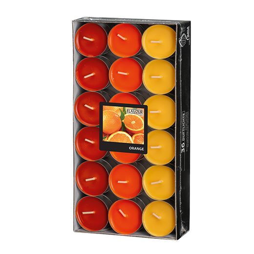 Duftteelichter, Orange, Ø 38 mm · 17 mm, "Flavour" - Bild 1