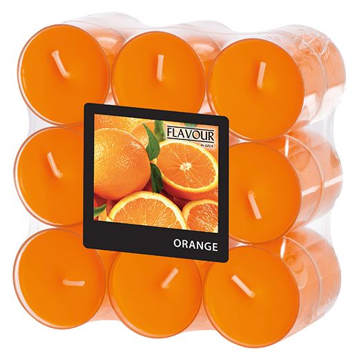 Duftteelichter, Orange, Ø 38 mm · 24 mm, "Flavour" - Bild 1