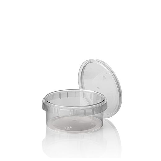 Feinkostbecher, PP 300 ml Ø 11,8 cm · 5,1 cm transparent mit Originalitätsverschluss 1