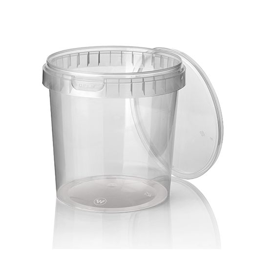 Feinkostbecher, PP 770 ml Ø 11,8 cm · 11,3 cm transparent mit Originalitätsverschluss 1