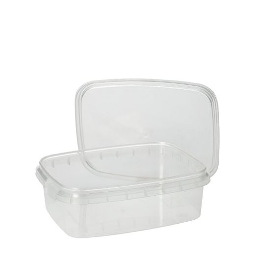 Feinkostbecher, PP eckig 200 ml 3,5 cm x 8,6 cm x 10,9 cm transparent mit Originalitätsverschluss 1