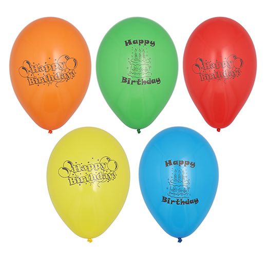 Geburtstagsluftballons Ø 22 cm farbig sortiert "Happy Birthday" 1