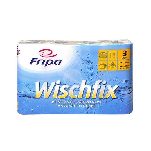 Küchenrollen 3-lagig, "Wischfix" weiß, 51 Blatt pro Rolle - Bild 1