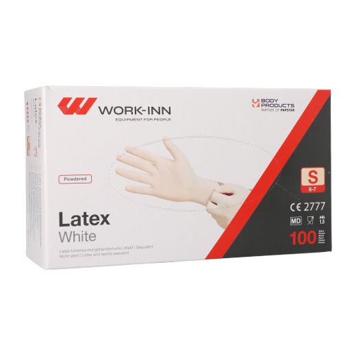 Latex-Handschuhe, gepudert "White" weiss - natur Größe S 1