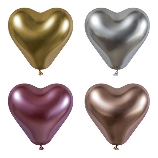 Luftballons Ø 28 cm farbig sortiert "Glossy Heart" 1