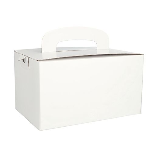 Lunchbox aus Pappe "pure" mit Tragegriff, weiss, 12,5 x 15,5 x 22,5 cm 1