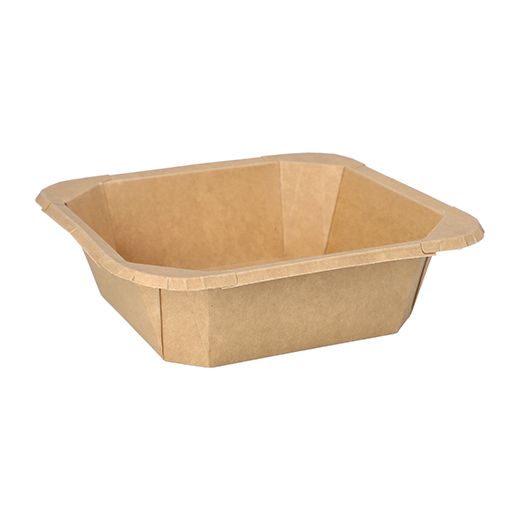 Lunchboxen aus Pappe, 1000 ml, 18 x 18 cm x 5,2 cm braun - Bild 1