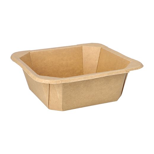 Lunchboxen aus Pappe, 1200 ml, 18 x 18 cm x 6 cm braun - Bild 1