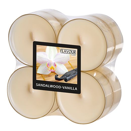 Maxi-Duftteelichter, Sandalwood-Vanilla, Ø 59 mm · 24 mm, "Flavour" - Bild 1