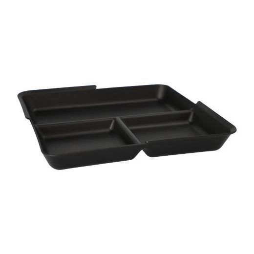 Mehrweg-Foodboxen 3-geteilt, 23,4 x 23,4 x 2,9 cm schwarz 1