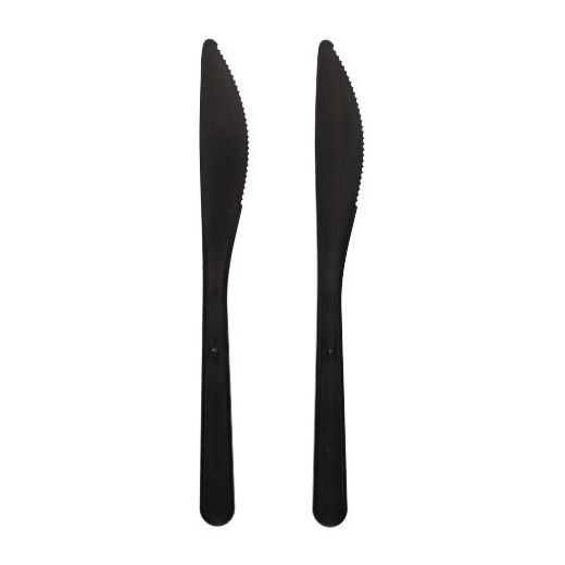 Messer (Mehrweg), Bio-PP, 18,5 cm, schwarz, extra stabil
 - Bild 1