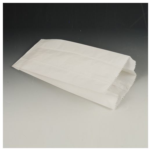 Papierfaltenbeutel, Cellulose, gefädelt 21 x 10 x 5 cm weiss Füllinhalt 0,5 kg 1