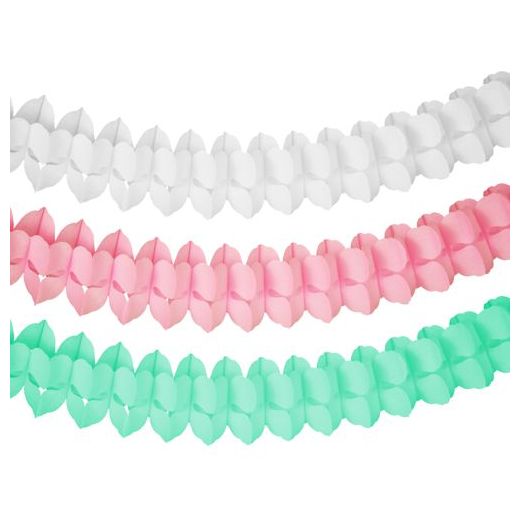 Papiergirlande Ø 16 cm · 3,65 m farbig sortiert "Pastel" 1