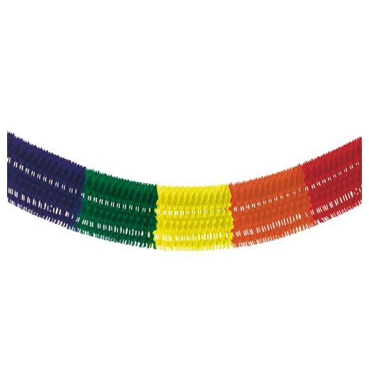 Papiergirlande (Großraum) 10 m "Rainbow fringe" schwer entflammbar 1