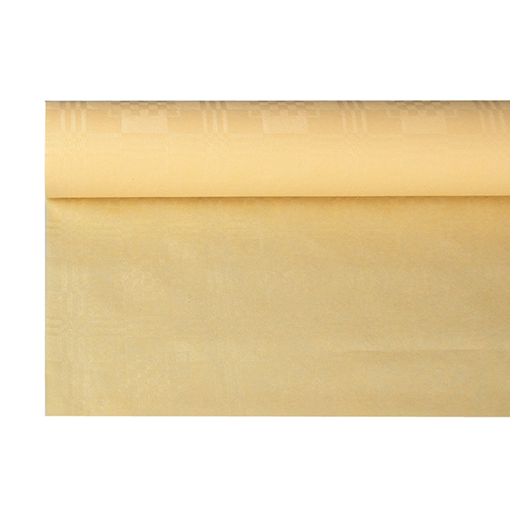 Papiertischdecke creme mit Damastprägung 6 x 1,2 m 1