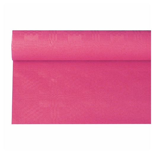 Papiertischdecke fuchsia mit Damastprägung 6 x 1,2 m 1