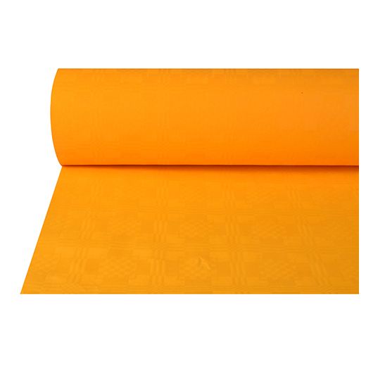 Papiertischdecke, orange mit Damastprägung 50 x 1 m 1