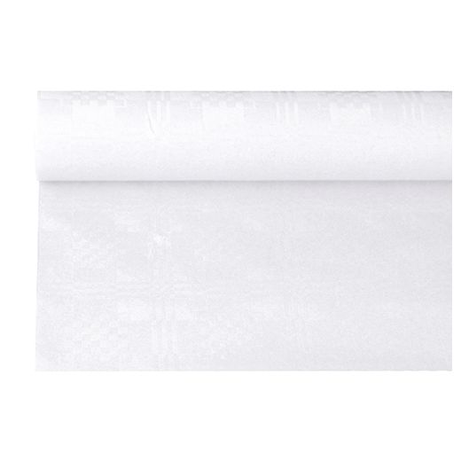 Papiertischdecke, weiss mit Damastprägung 6 x 1,2 m 1