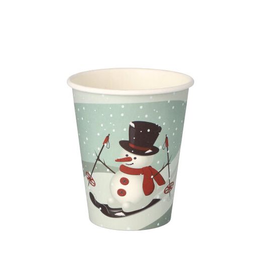 Pappbecher "To Go", 0,2 l Ø 8 cm · 9,2 cm "Snowman" - Bild 1