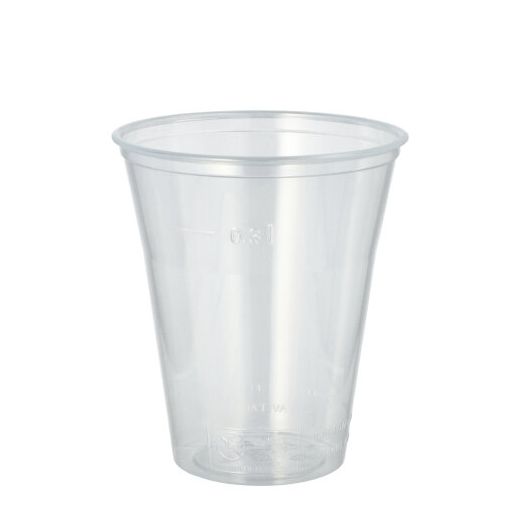 Plastikbecher (PS) 0,3 l Ø 9,5 cm · 11 cm klar mit Schaumrand - Bild 1