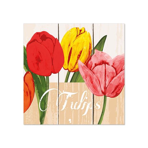 Servietten, 3-lagig 1/4-Falz 25 x 25 cm "Blooming Tulips" - Bild 1