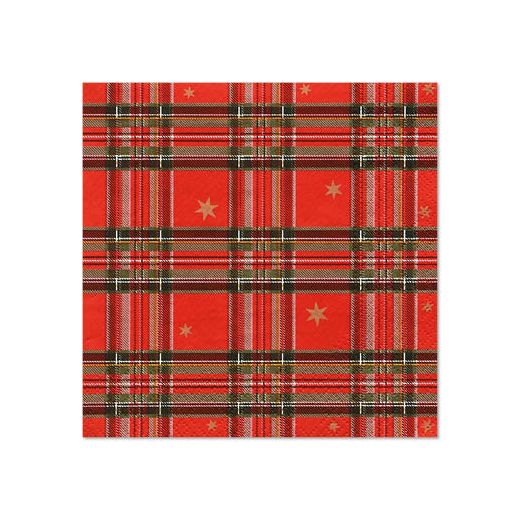 Servietten, 3-lagig 1/4-Falz 25 x 25 cm "Tartan" - Bild 1