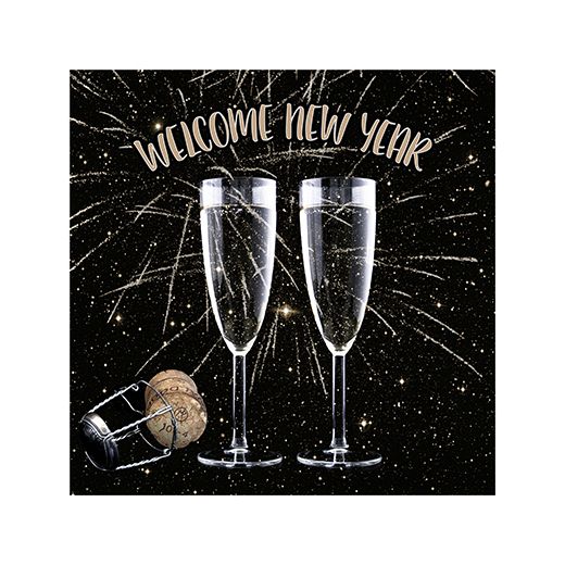 Servietten, 3-lagig 1/4-Falz 25 x 25 cm "Welcome New Year" - Bild 1