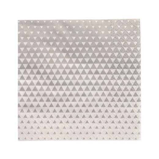 Servietten, 3-lagig 1/4-Falz 25 x 25 cm grau "Optik" 1