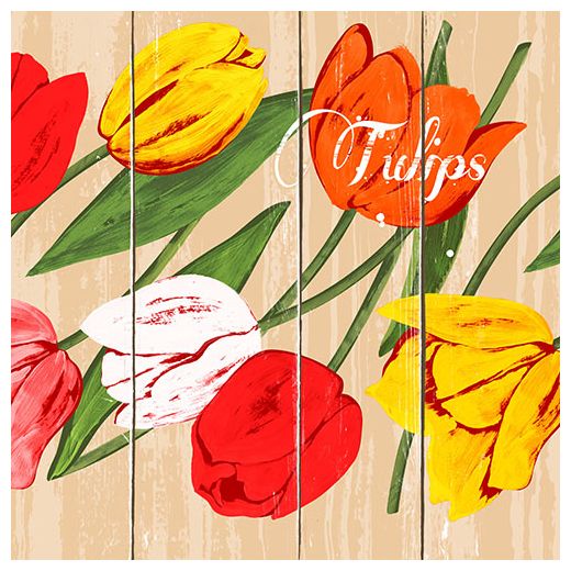 Servietten, 3-lagig 1/4-Falz 33 x 33 cm "Blooming Tulips" - Bild 1