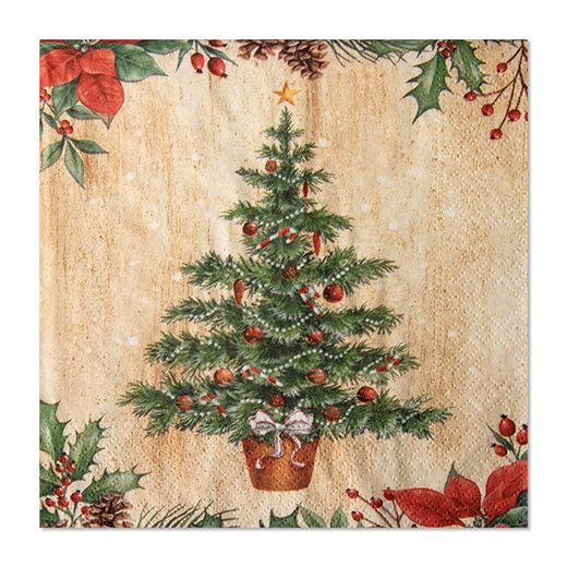 Servietten, 3-lagig 1/4-Falz 33 x 33 cm "Bright Christmas" 1