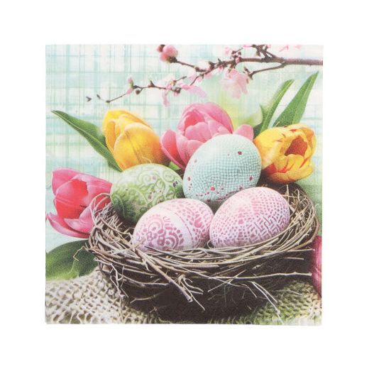 Servietten, 3-lagig 1/4-Falz 33 x 33 cm "Easter Basket" - Bild 1