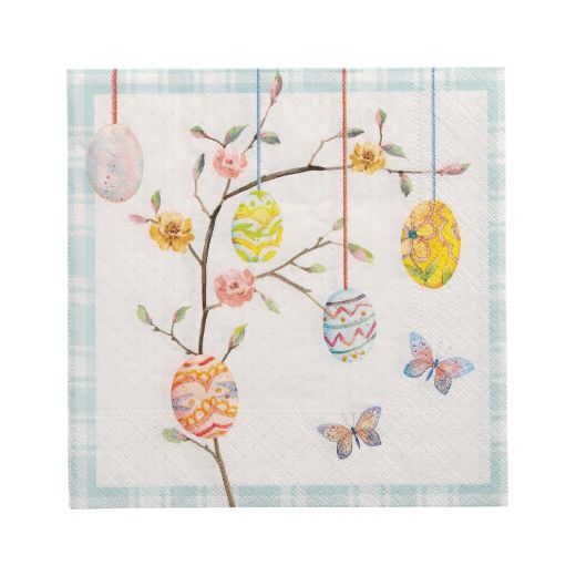 Servietten, 3-lagig 1/4-Falz 33 x 33 cm "Easter Branch" - Bild 1