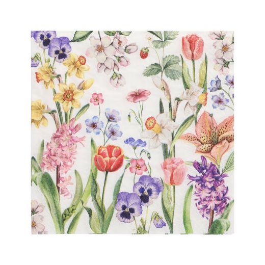 Servietten, 3-lagig 1/4-Falz 33 x 33 cm "Flower Meadow" - Bild 1