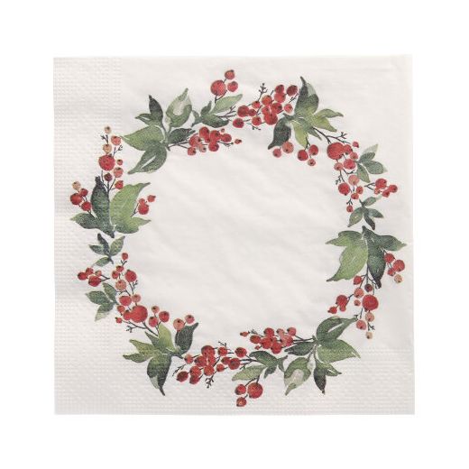 Servietten, 3-lagig 1/4-Falz 33 x 33 cm "Holly Crown" 1