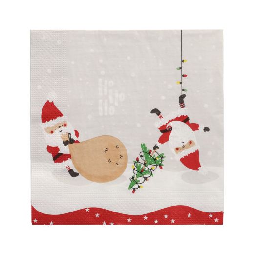 Servietten, 3-lagig 1/4-Falz 33 x 33 cm "Lutins de Noel" 1