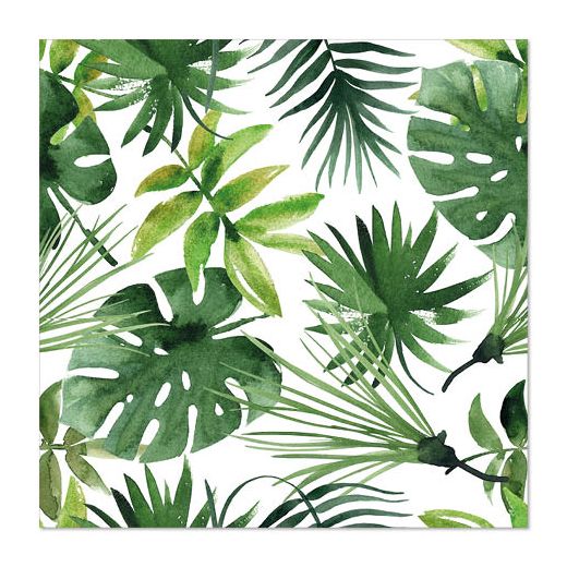 Servietten, 3-lagig 1/4-Falz 33 x 33 cm "Monstera" 1