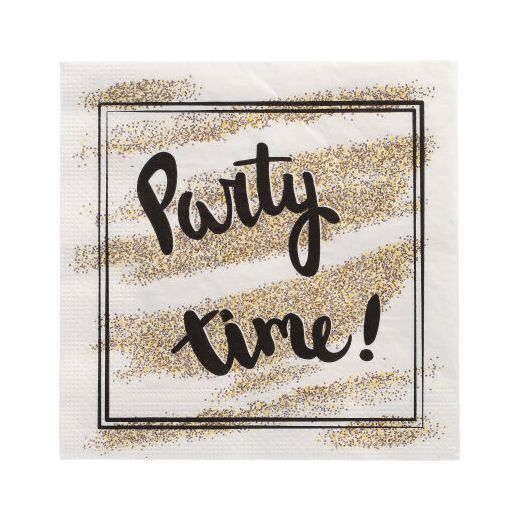 Servietten, 3-lagig 1/4-Falz 33 x 33 cm "Party Time" 1