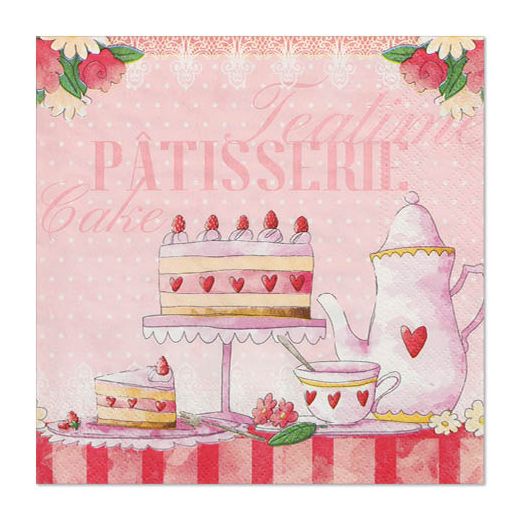 Servietten, 3-lagig 1/4-Falz 33 x 33 cm "Patisserie" 1