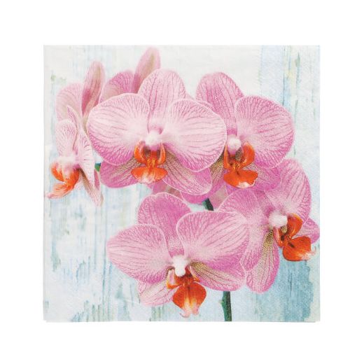 Servietten, 3-lagig 1/4-Falz 33 x 33 cm "Phalaneopsis" - Bild 1