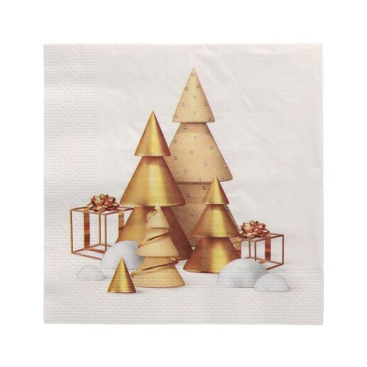 Servietten, 3-lagig 1/4-Falz 33 x 33 cm "Scene de Noel" 1