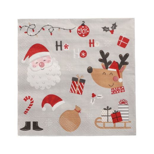 Servietten, 3-lagig 1/4-Falz 33 x 33 cm "Vive Noel" 1