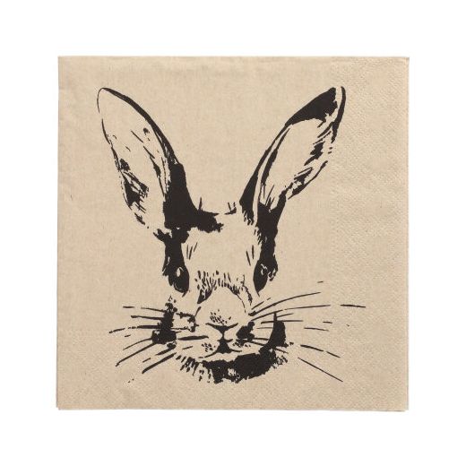 Servietten, 3-lagig 1/4-Falz 33 x 33 cm natur "My Name is Rabbit" aus recyceltem Papier - Bild 1