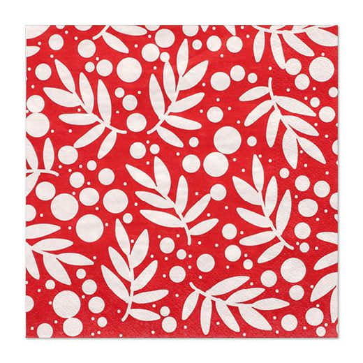 Servietten, 3-lagig 1/4-Falz 33 x 33 cm rot "Holly" - Bild 1