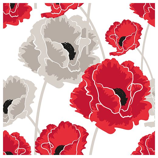 Servietten, 3-lagig 1/4-Falz 40 x 40 cm "Poppy" 1