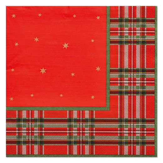 Servietten, 3-lagig 1/4-Falz 40 x 40 cm "Tartan" 1